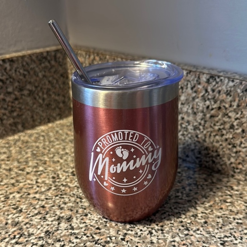 Rose Gold Tumbler with Straw
